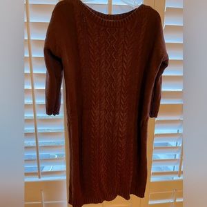 Old Navy, Cable knit sweater dress, Size Large, Deep Maroon/Chocolate blend